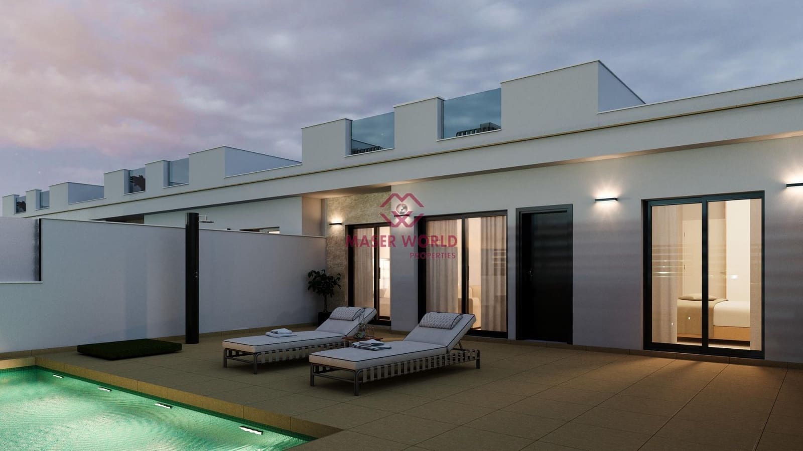 2 soverom Kjedet enebolig til salgs i Roldan med svømmebasseng - € 314 900 (Ref: 8972105)