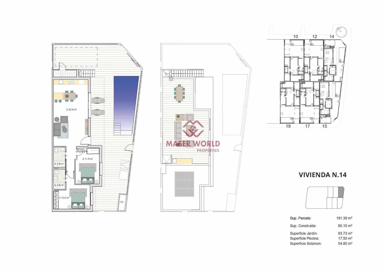2 soverom Kjedet enebolig til salgs i Roldan med svømmebasseng - € 314 900 (Ref: 8972105)