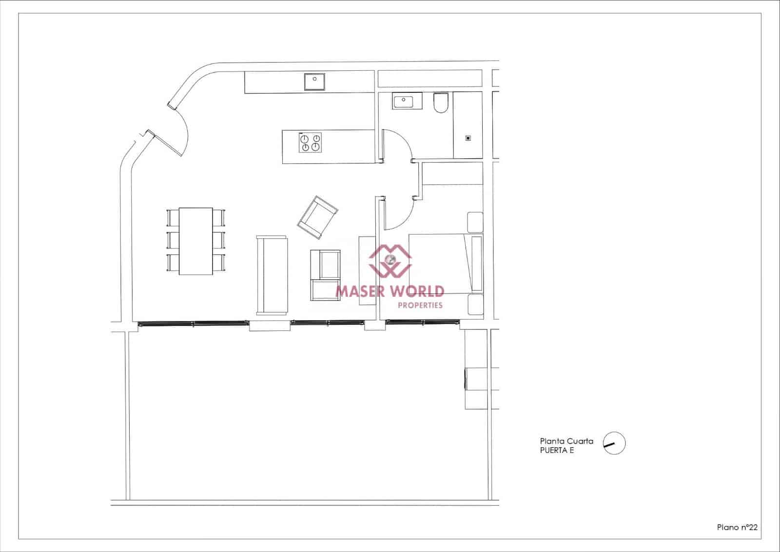 1 soverom Penthouse til salgs i Calpe / Calp med svømmebasseng - € 413 470 (Ref: 8976029)