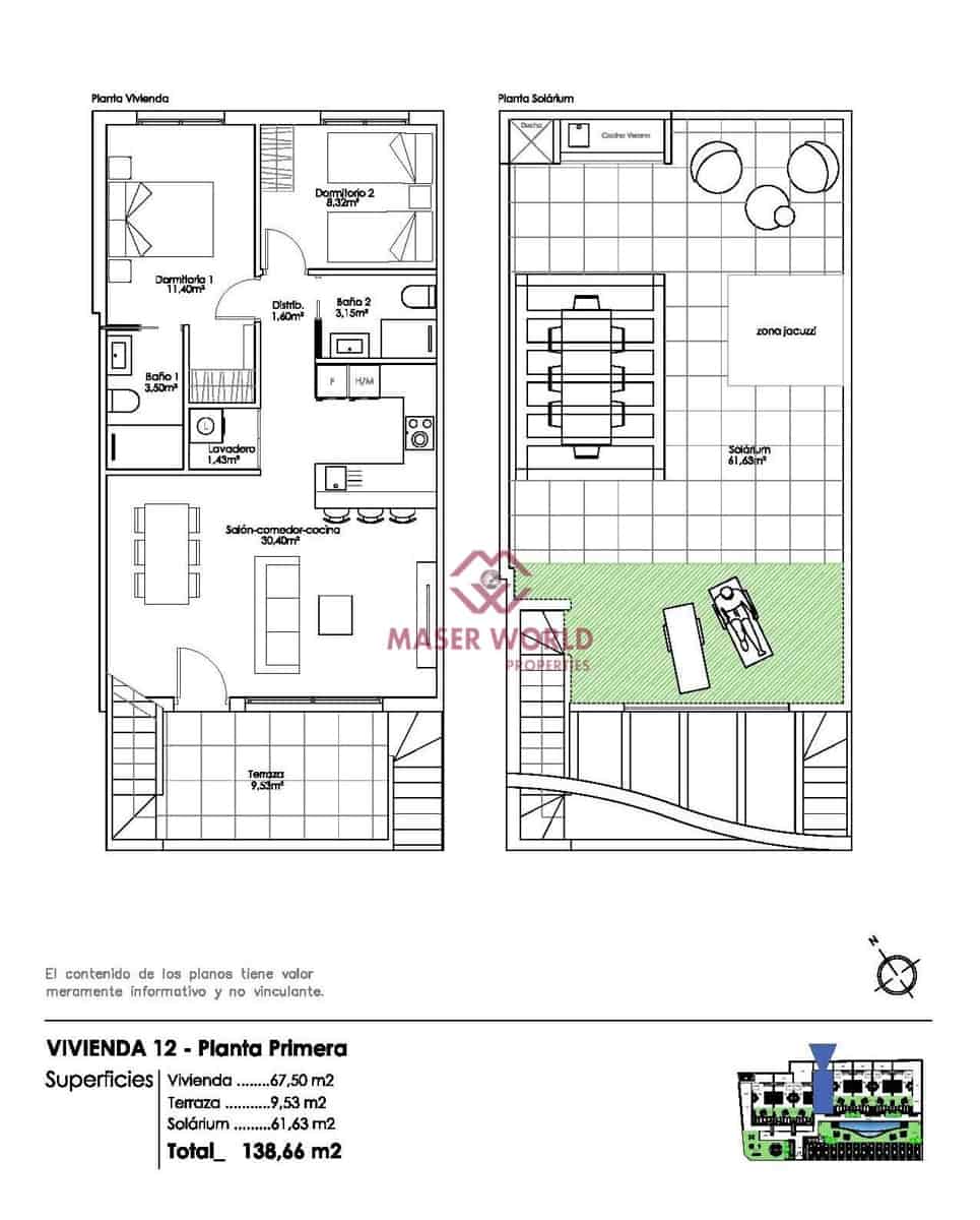 2 chambre Bungalow à vendre à Pilar de la Horadada avec piscine - 275 000 € (Ref: 8976031)