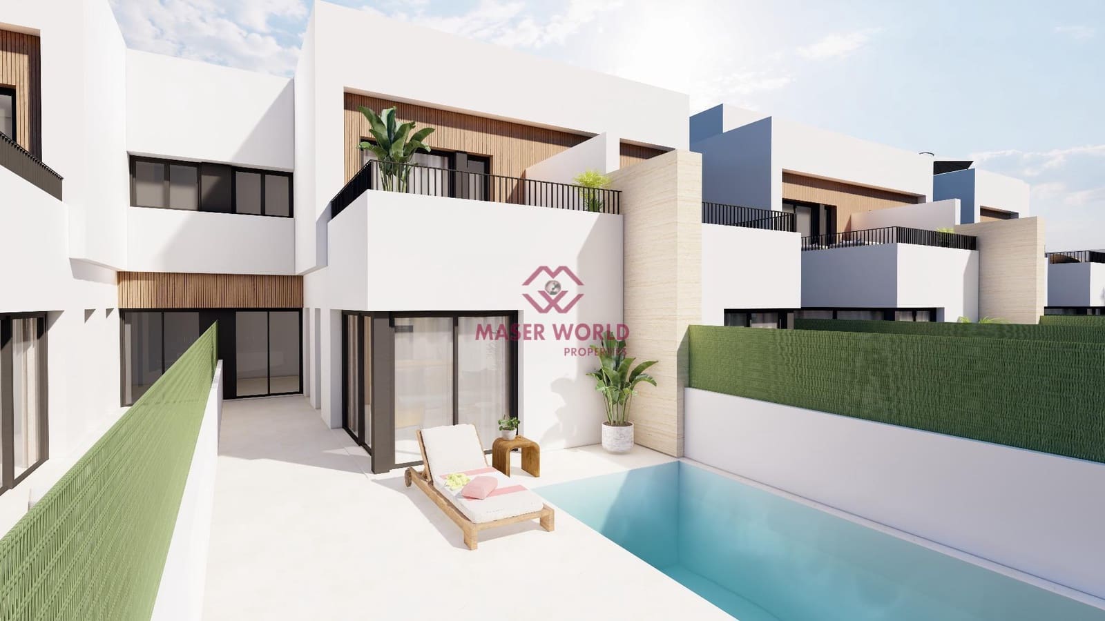 3 sypialnia Dom blizniak na sprzedaż w Santiago de la Ribera z basenem garażem - 369 900 € (Ref: 9130314)