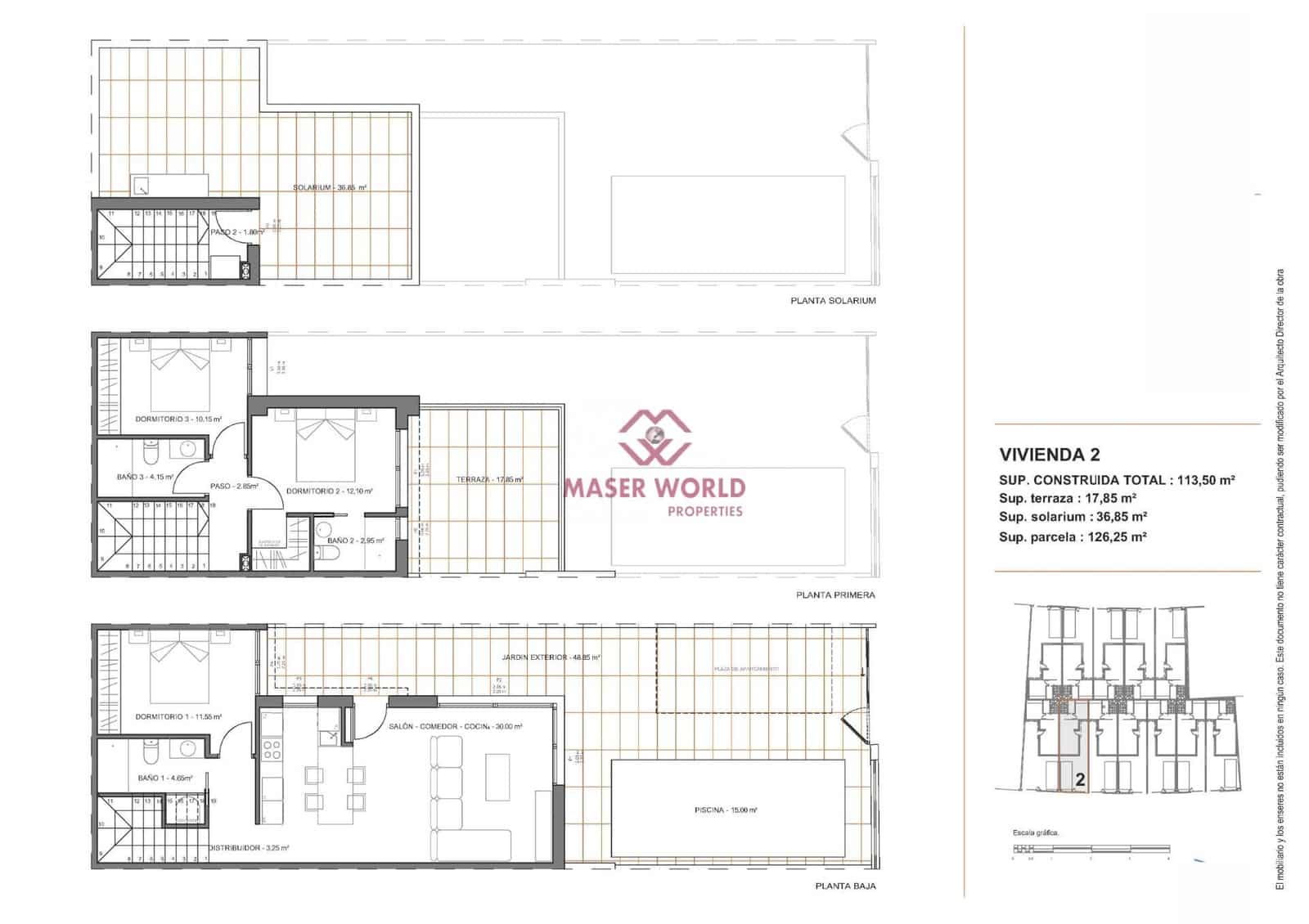 3 sypialnia Dom blizniak na sprzedaż w Santiago de la Ribera z basenem garażem - 369 900 € (Ref: 9130314)
