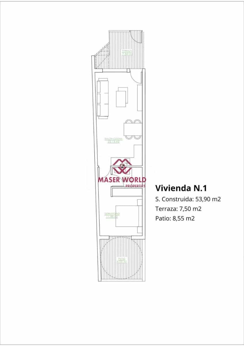 1 sypialnia Bungalow na sprzedaż w San Pedro del Pinatar z basenem - 179 900 € (Ref: 9160908)