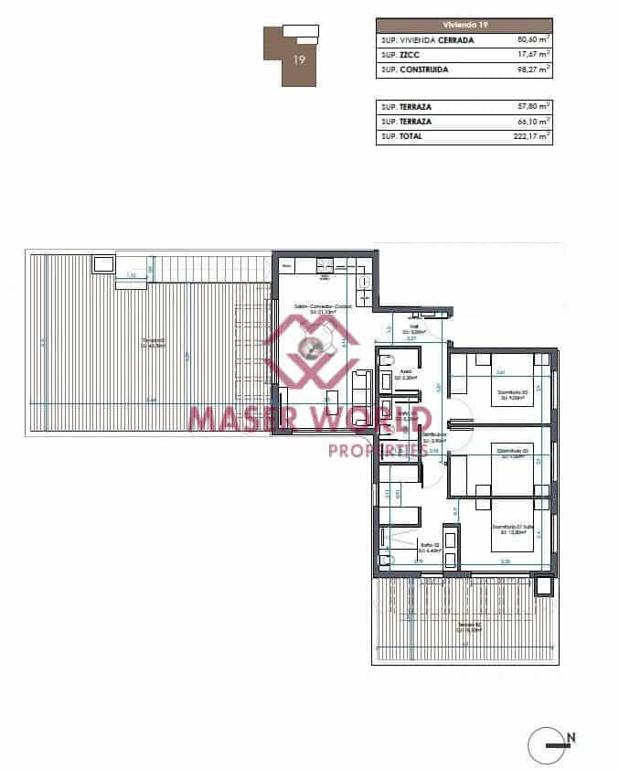 3 soverom Penthouse til salgs i Guardamar del Segura med svømmebasseng - € 690 000 (Ref: 9183559)