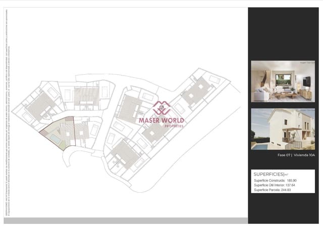 3 soverom Kjedet enebolig til salgs i La Nucia med svømmebasseng garasje - € 594 000 (Ref: 9183562)