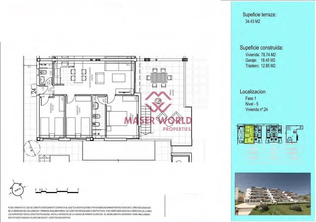 3 soveværelse Penthouse til salg i Vera med swimmingpool - € 370.000 (Ref: 9183569)