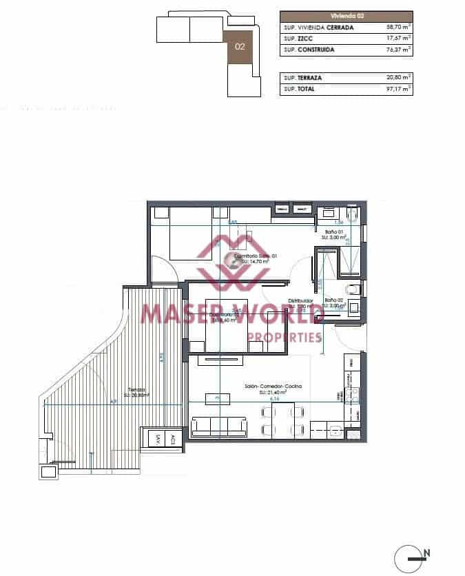 2 soveværelse Lejlighed til salg i Guardamar del Segura med swimmingpool - € 295.000 (Ref: 9186795)