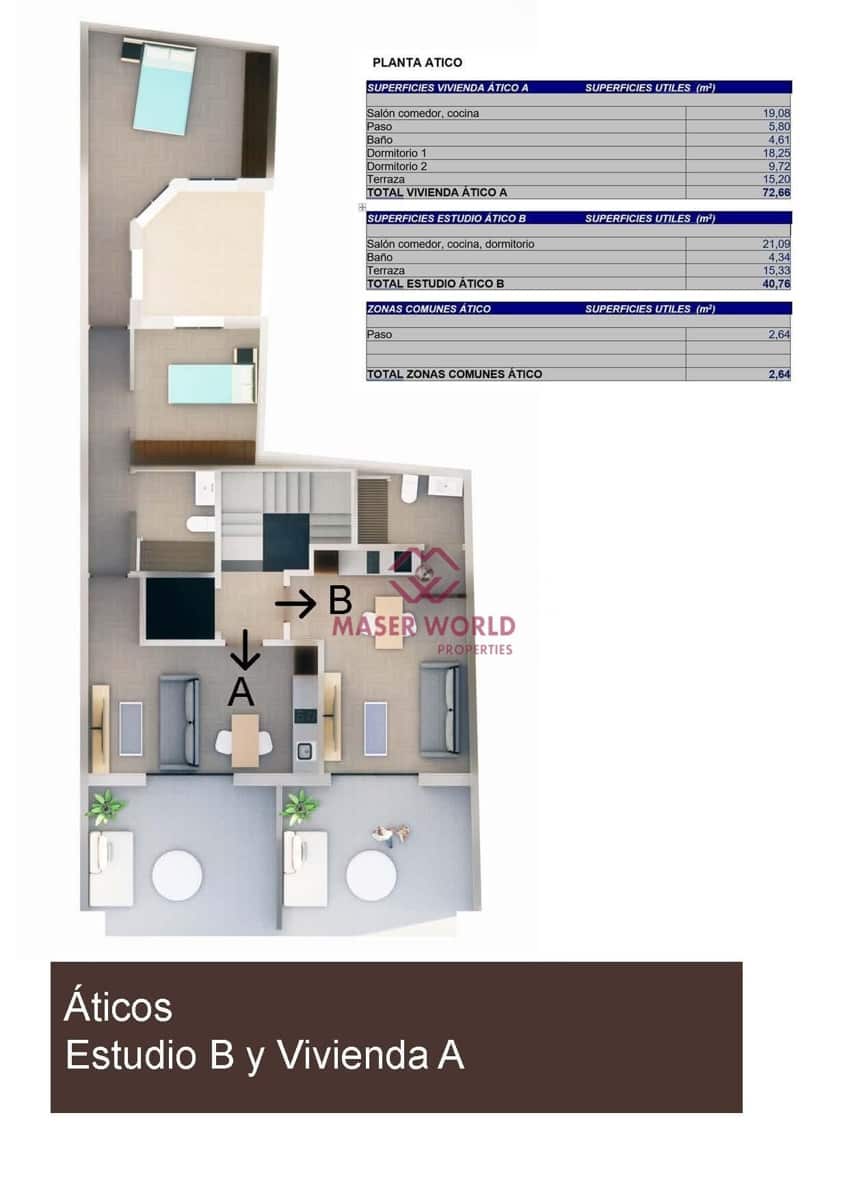 2 slaapkamer Penthouse te koop in Torrevieja - € 310.000 (Ref: 9188359)