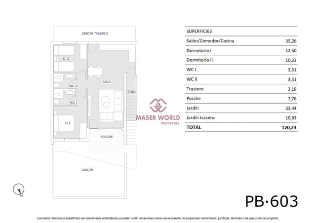 2 slaapkamer Bungalow te koop in San Miguel de Salinas met zwembad - € 199.900 (Ref: 9190993)