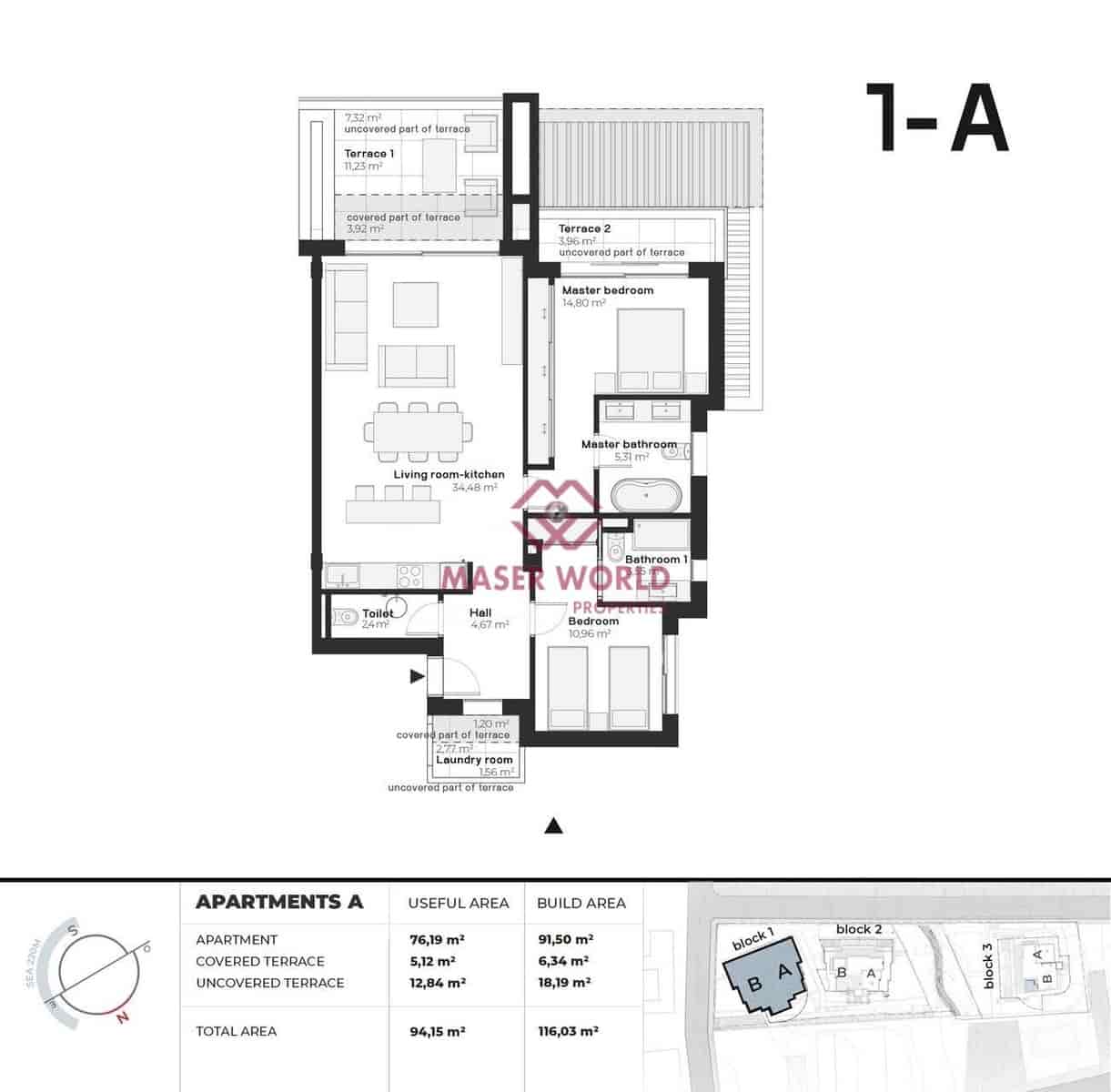 2 soverom Leilighet til salgs i Buenas Noches med svømmebasseng - € 620 000 (Ref: 9190998)