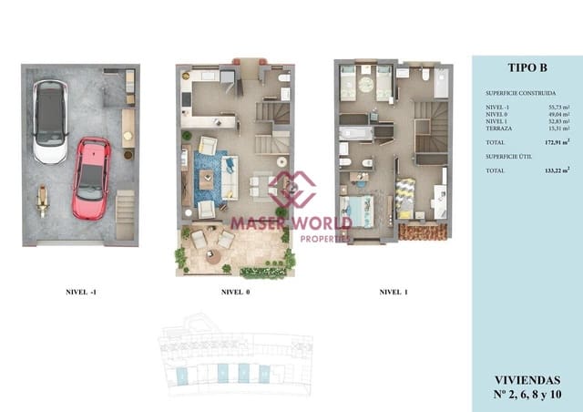 3 bedroom Terraced Villa for sale in Almuñécar with pool garage - € 280,000 (Ref: 9191000)