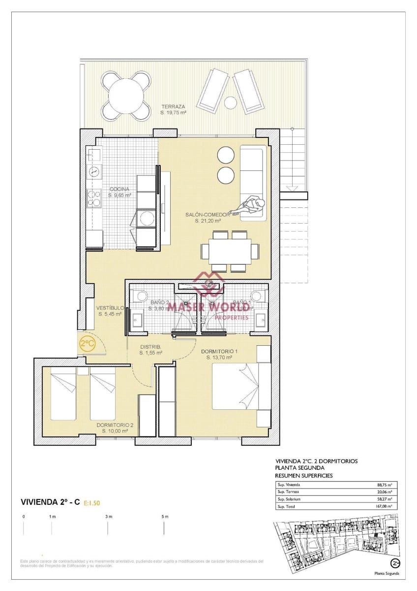 2 chambre Penthouse à vendre à Finestrat avec piscine - 450 000 € (Ref: 9192207)