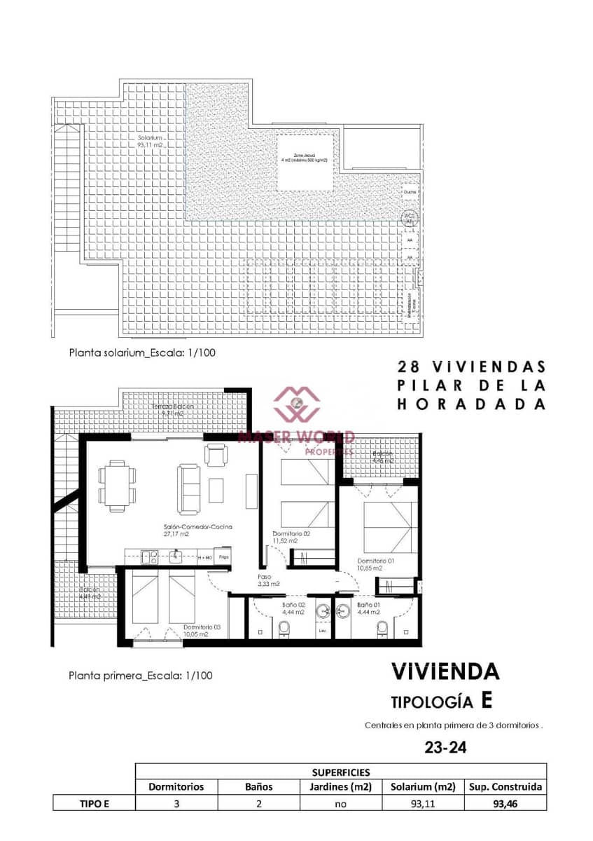 3 Zimmer Bungalow zu verkaufen in Pilar de la Horadada mit Pool - 285.000 € (Ref: 9192212)