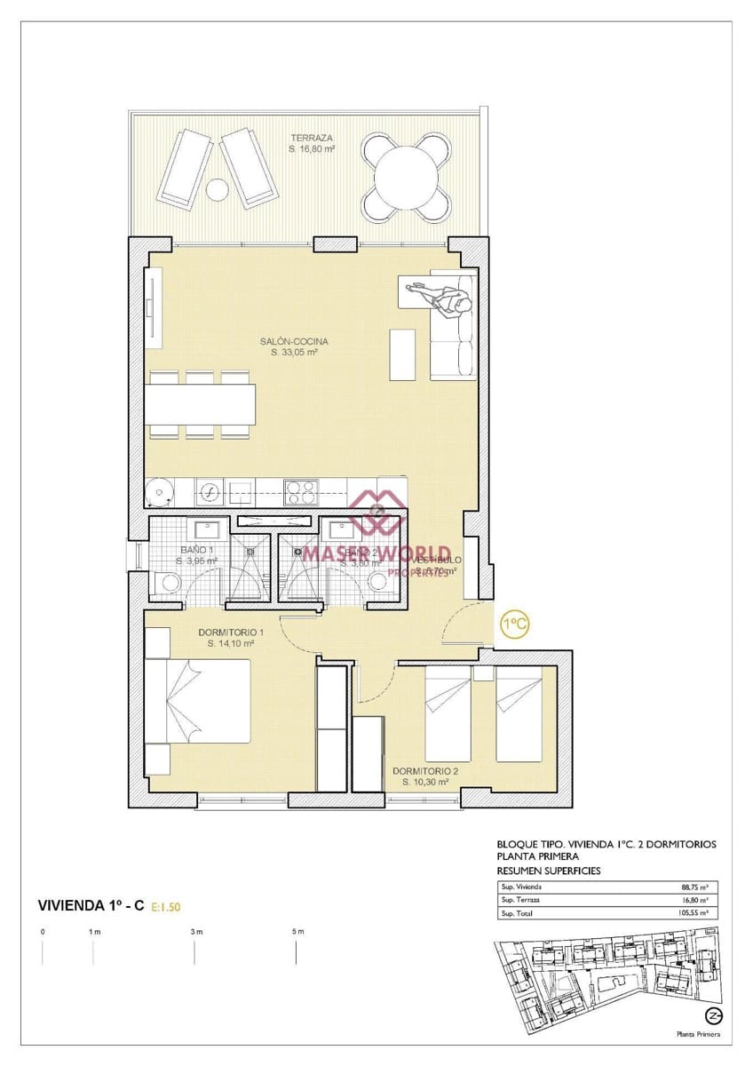 2 sypialnia Apartament na sprzedaż w Finestrat z basenem - 345 000 € (Ref: 9192215)