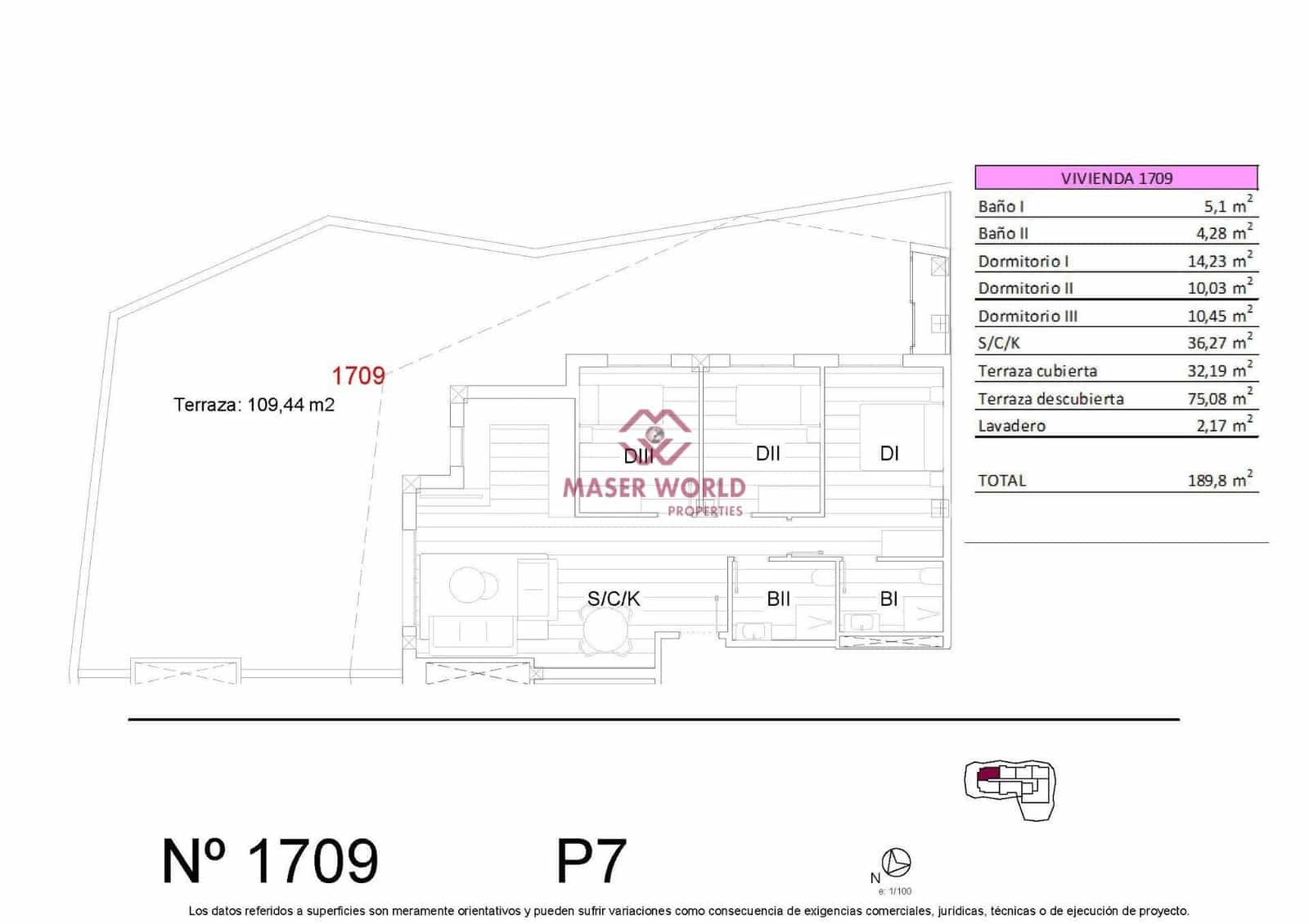 3 soverom Penthouse til salgs i San Miguel de Salinas med svømmebasseng - € 329 990 (Ref: 9192242)
