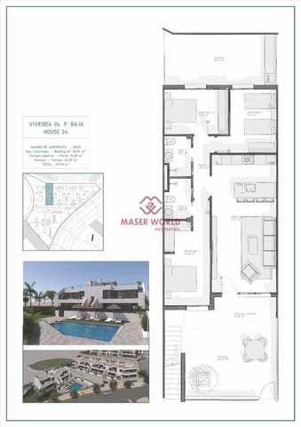 3 soverom Bungalow til salgs i Vera med svømmebasseng - € 268 500 (Ref: 9200386)
