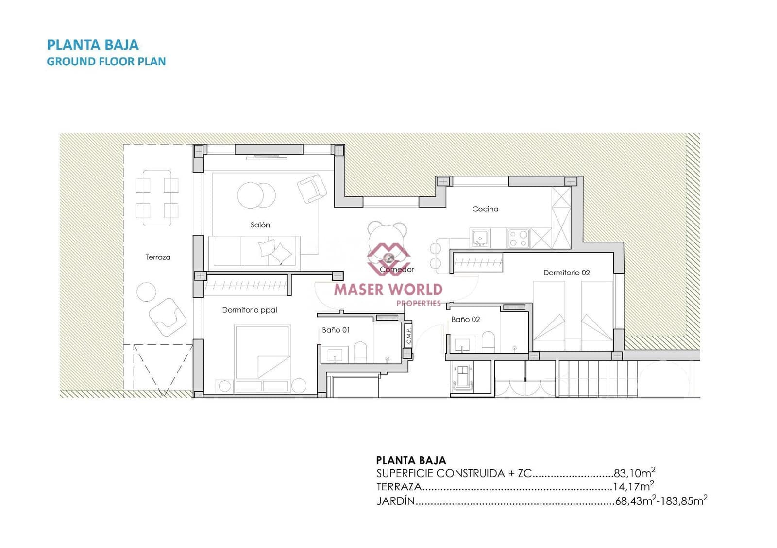 2 soverom Leilighet til salgs i Torre-Pacheco med svømmebasseng - € 308 900 (Ref: 9247173)