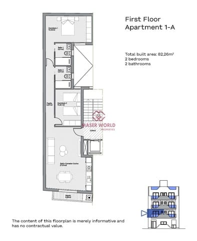 2 sovrum Lägenhet till salu i Torrevieja med pool - 259 000 € (Ref: 9247174)