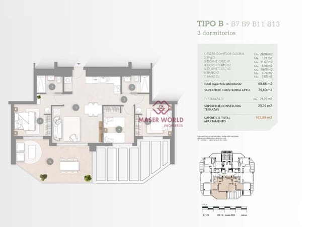3 slaapkamer Appartement te koop in Playa Arenal - Bol, Calpe / Calp met zwembad - € 476.000 (Ref: 9252326)