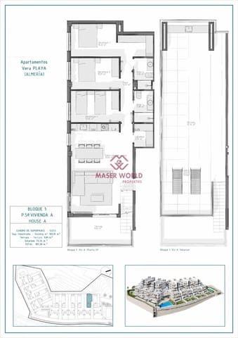 3 sypialnia Penthouse na sprzedaż w Vera z basenem - 395 000 € (Ref: 9252329)