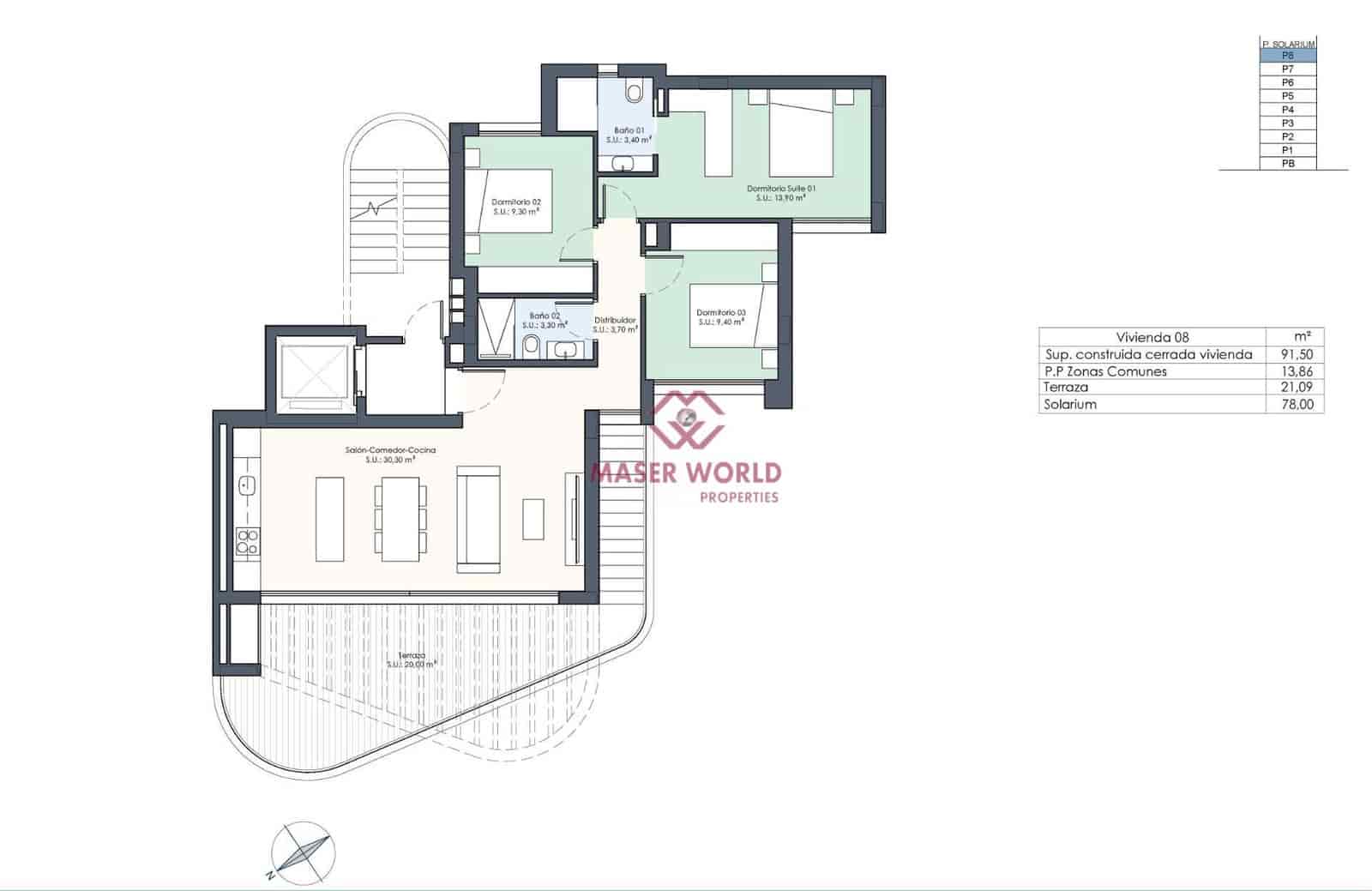 3 bedroom Penthouse for sale in Guardamar del Segura with pool - € 640,000 (Ref: 9252338)