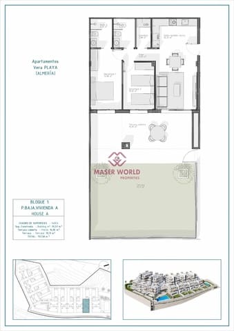 2 sypialnia Apartament na sprzedaż w Vera z basenem - 285 000 € (Ref: 9252341)