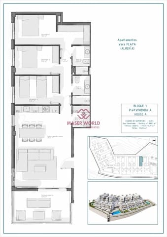 3 sypialnia Apartament na sprzedaż w Vera z basenem - 255 000 € (Ref: 9252343)