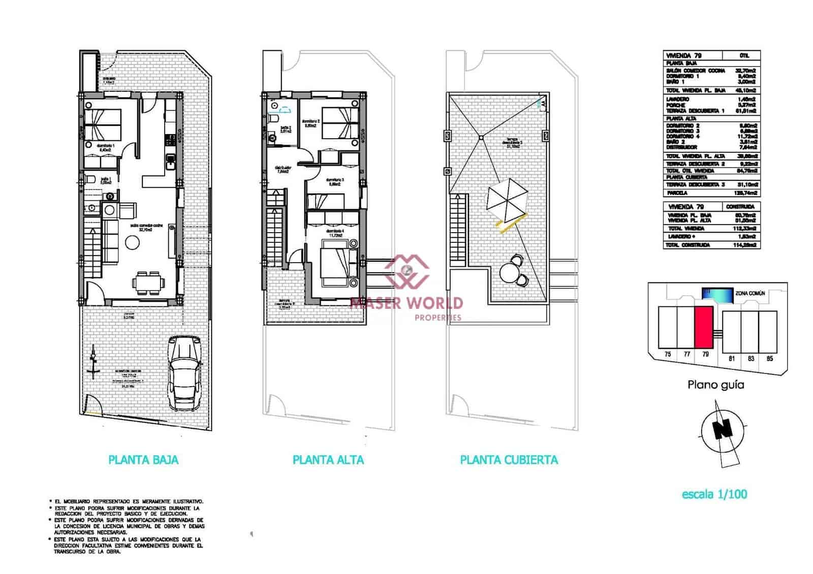 4 soveværelse Semi-Rækkehus til salg i Pilar de la Horadada med swimmingpool - € 369.900 (Ref: 9252358)