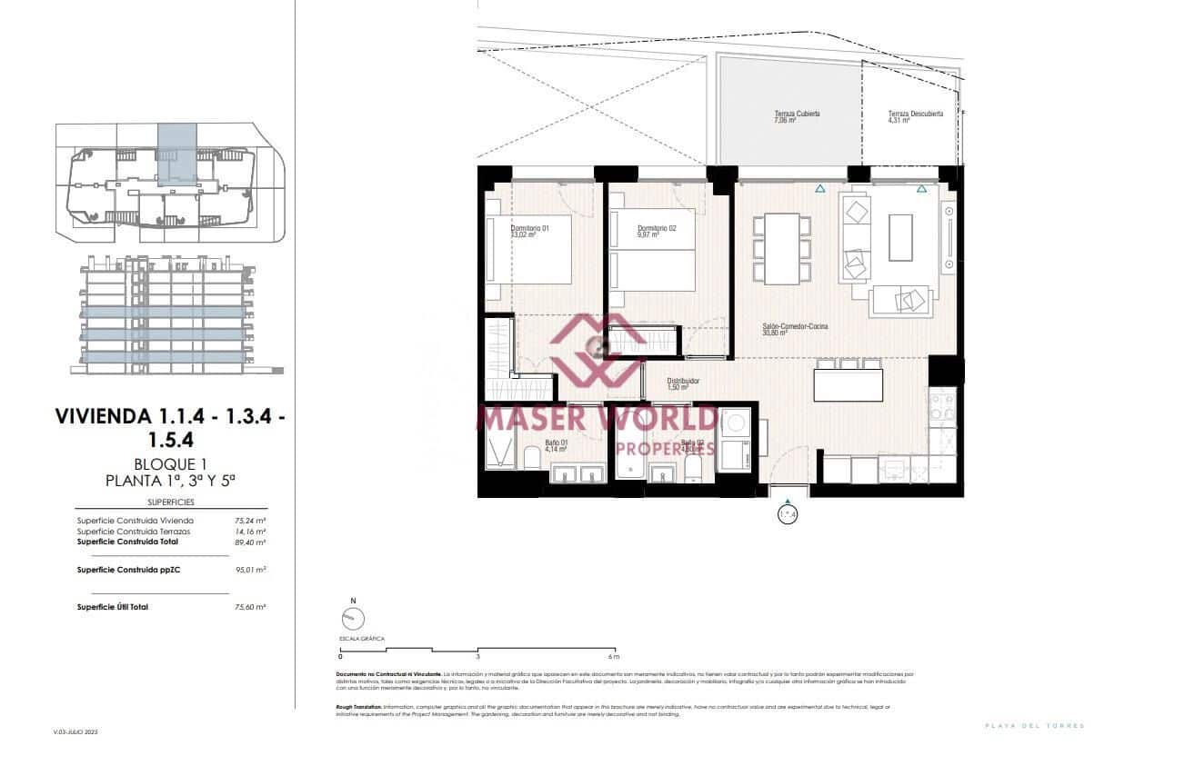 2 bedroom Apartment for sale in La Villajoyosa / Vila Joiosa with pool - € 376,000 (Ref: 9264404)