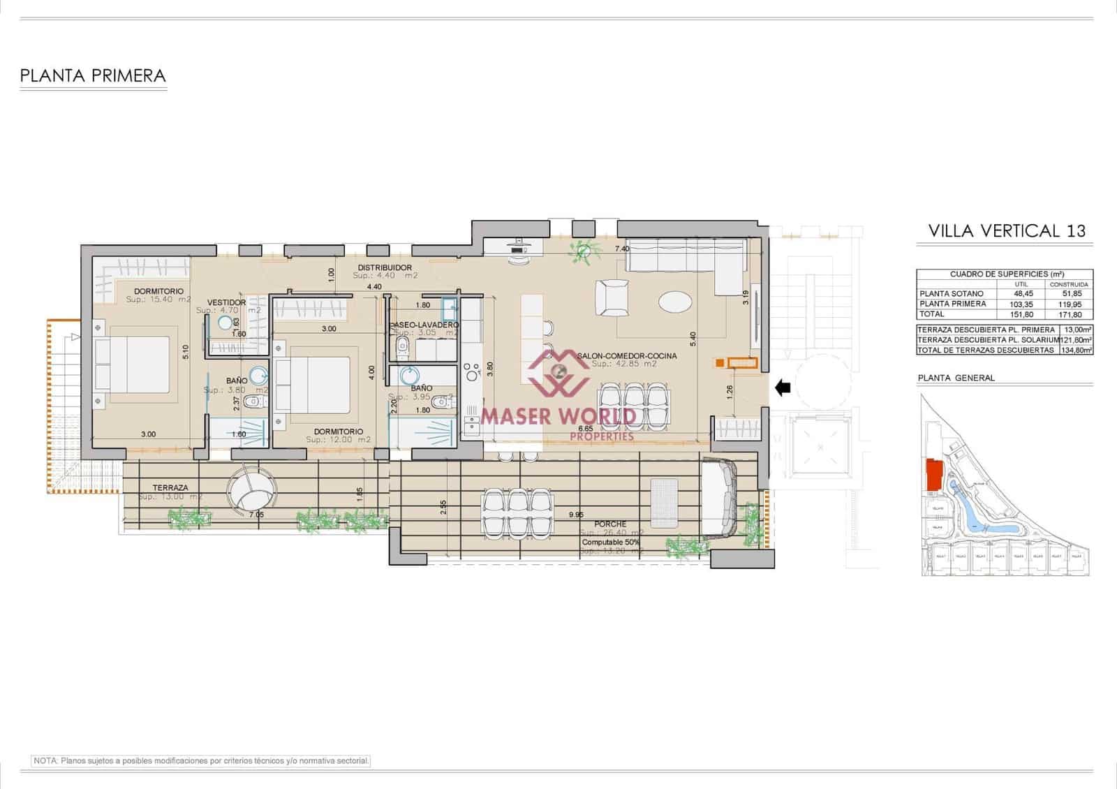 2 sovrum Bungalow till salu i San Juan de los Terreros med pool garage - 385 000 € (Ref: 9264410)