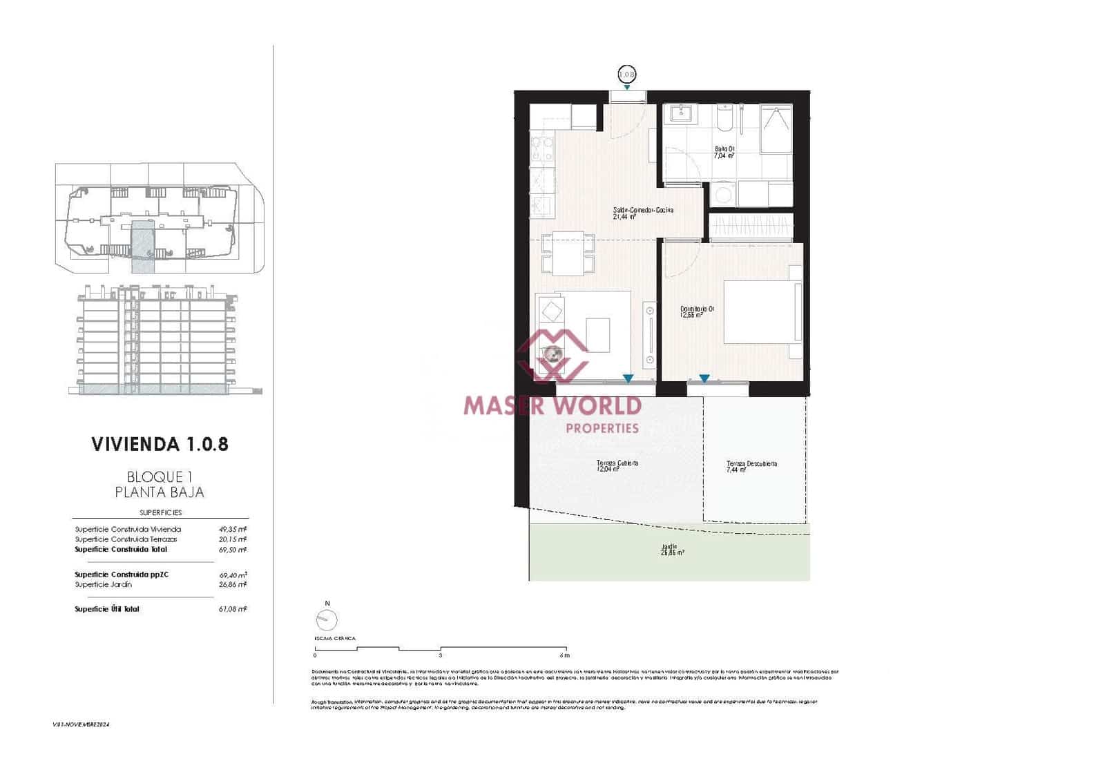 1 sypialnia Apartament na sprzedaż w La Villajoyosa / Vila Joiosa z basenem - 390 000 € (Ref: 9282095)