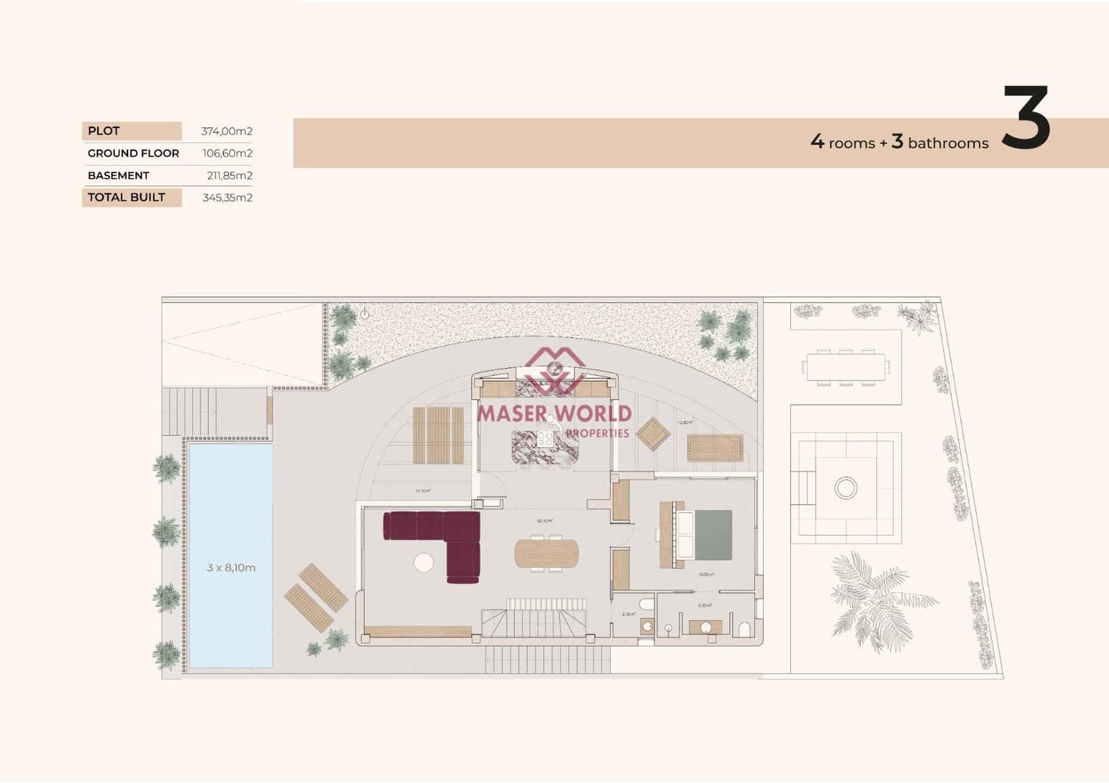 4 sovrum Villa till salu i Algorfa med pool garage - 815 000 € (Ref: 9337944)