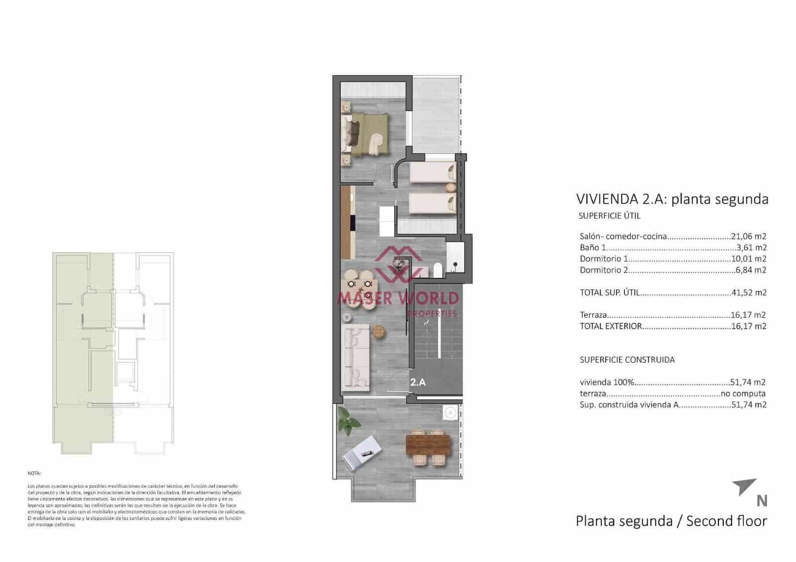 Ático de 2 habitaciones en Torre de la Horadada en venta con piscina garaje - 350.000 € (Ref: 9337949)