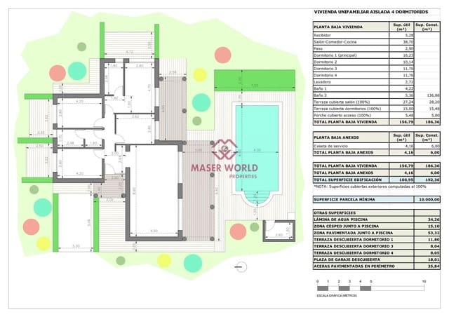 4 sypialnia Willa na sprzedaż w Cañada del Trigo, Pinoso z basenem - 410 000 € (Ref: 9342078)