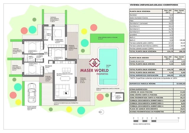 4 sypialnia Willa na sprzedaż w Cañada del Trigo, Pinoso z basenem - 410 000 € (Ref: 9343272)