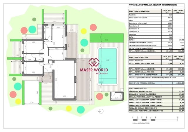 4 sypialnia Willa na sprzedaż w Cañada del Trigo, Pinoso z basenem - 410 000 € (Ref: 9343272)