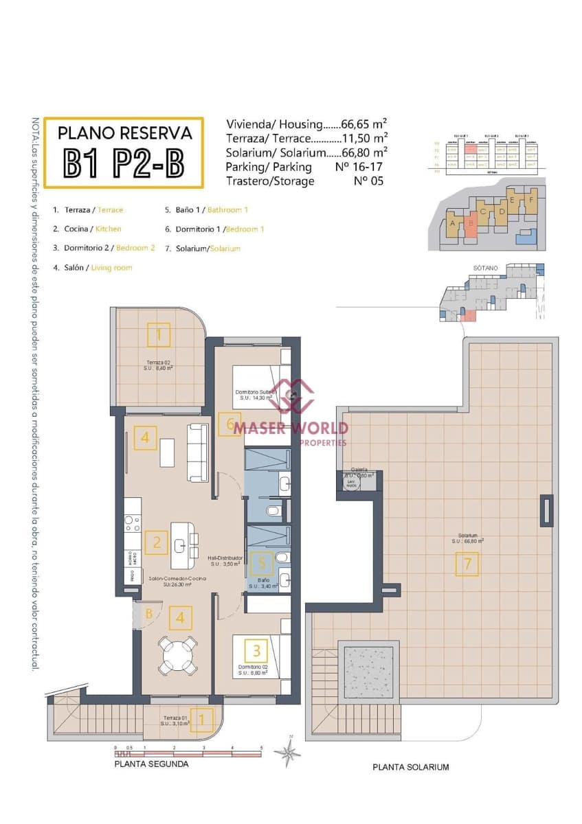 2 sovrum Takvåning till salu i Los Alcazares med pool - 369 900 € (Ref: 9347245)
