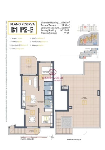 2 soverom Penthouse til salgs i Los Alcázares med svømmebasseng - € 369 900 (Ref: 9347245)