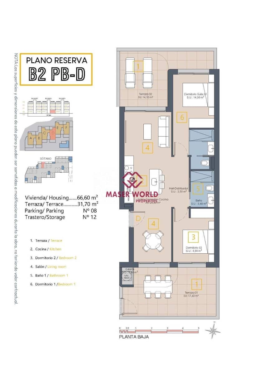 2 soverom Leilighet til salgs i Los Alcazares med svømmebasseng - € 279 900 (Ref: 9347248)