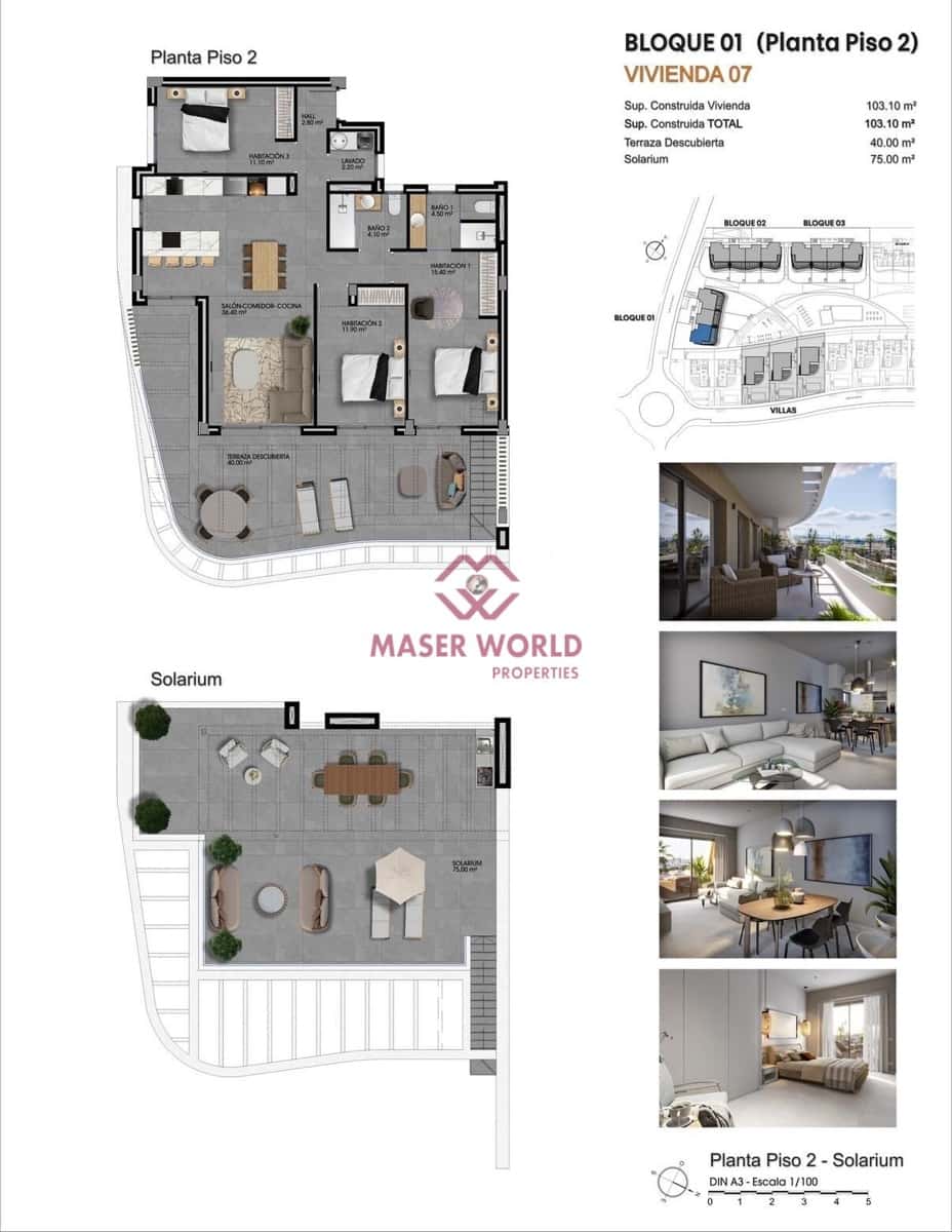 3 slaapkamer Penthouse te koop in Finestrat met zwembad - € 565.000 (Ref: 9385510)