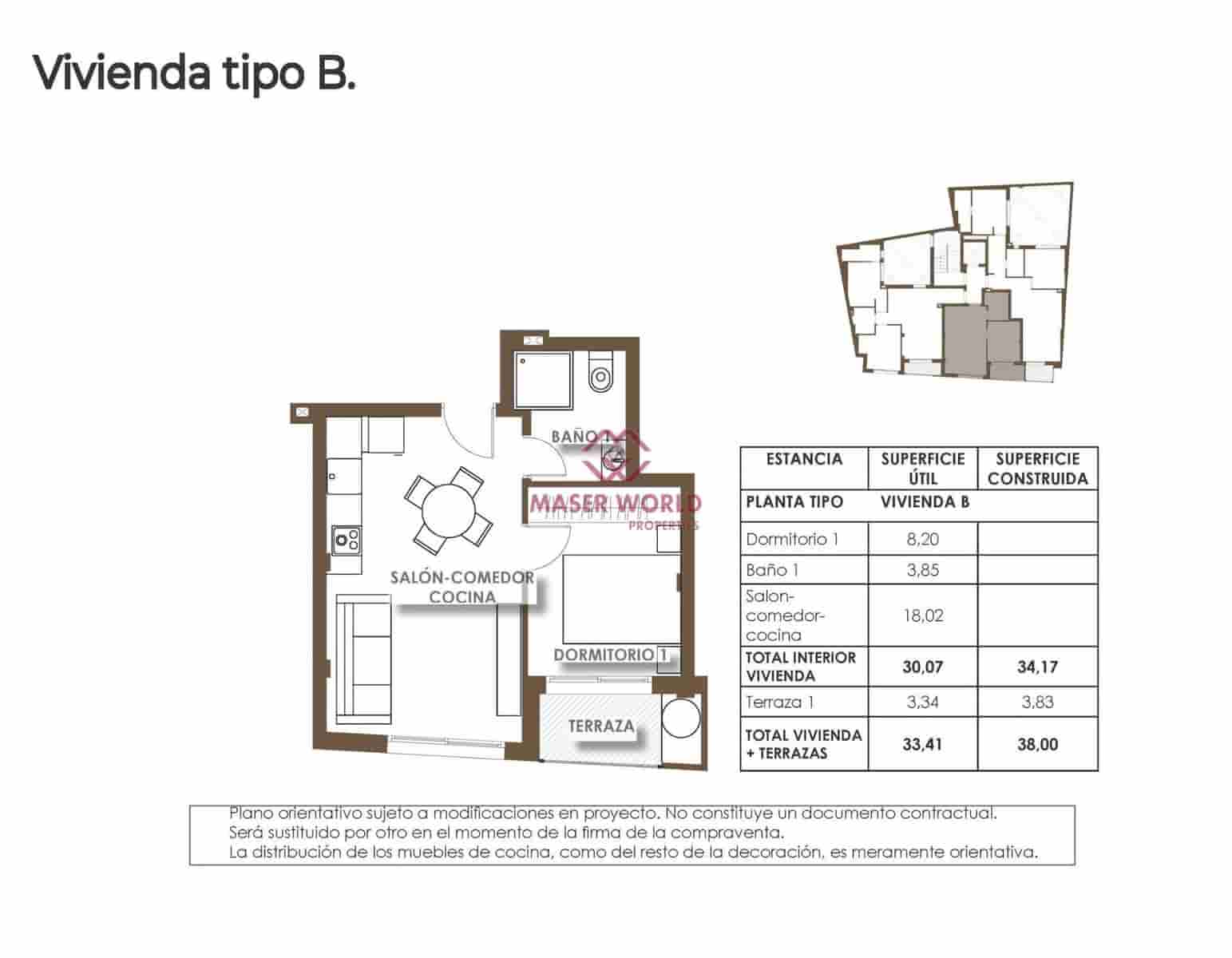 1 sypialnia Apartament na sprzedaż w Torrevieja z basenem - 198 000 € (Ref: 9398431)
