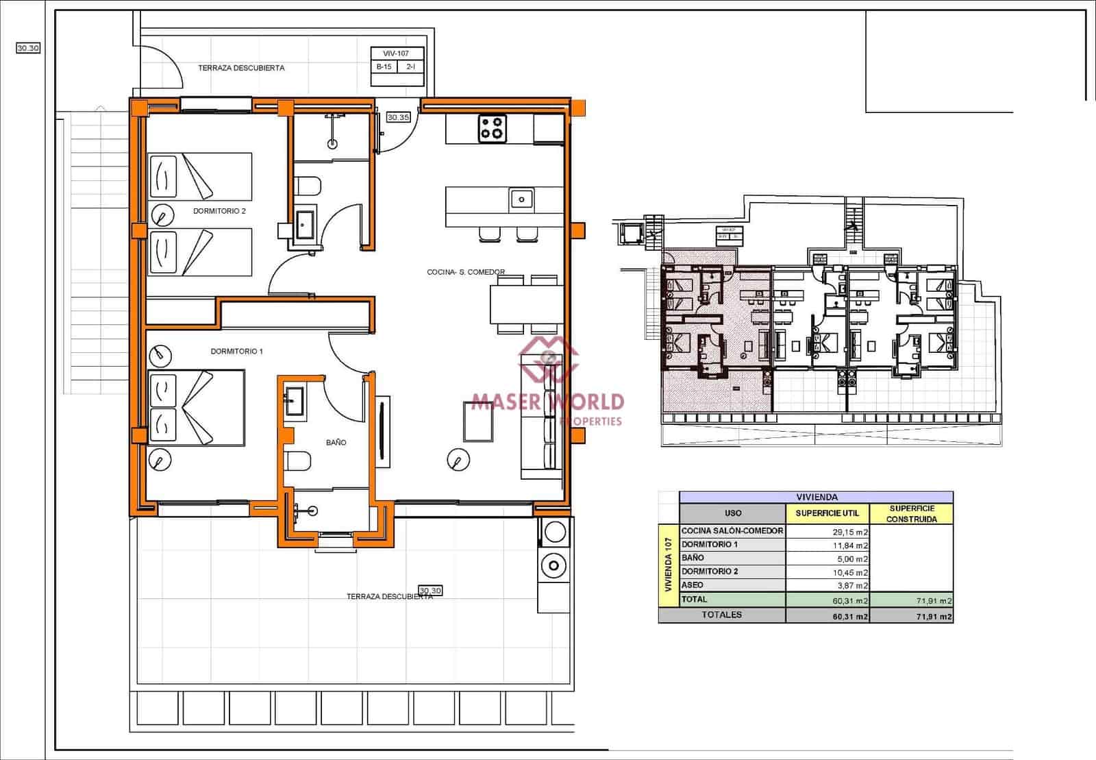 2 sovrum Lägenhet till salu i Xeresa med pool garage - 245 000 € (Ref: 9398440)