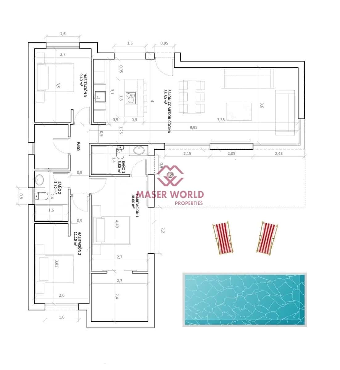 3 makuuhuone Huvila myytävänä paikassa Hondon de las Nieves mukana uima-altaan - 349 900 € (Ref: 9400847)