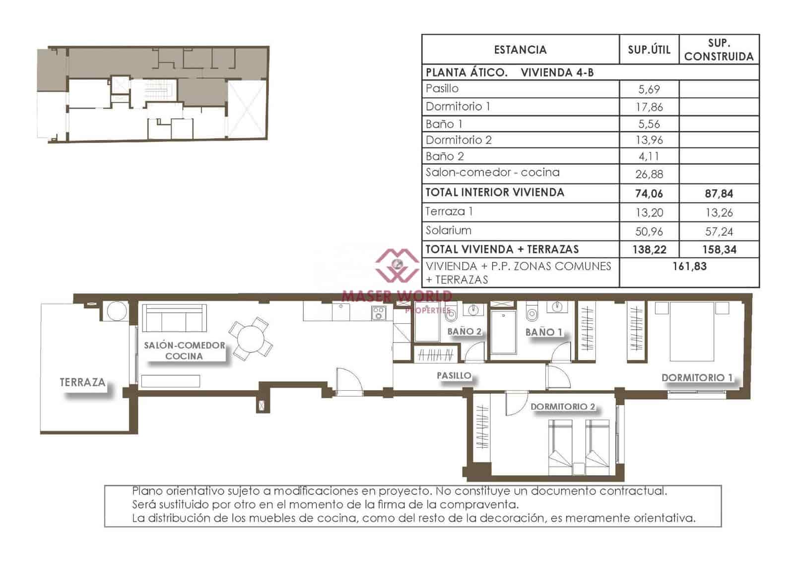 2 sypialnia Penthouse na sprzedaż w Torrevieja z basenem - 440 000 € (Ref: 9438463)