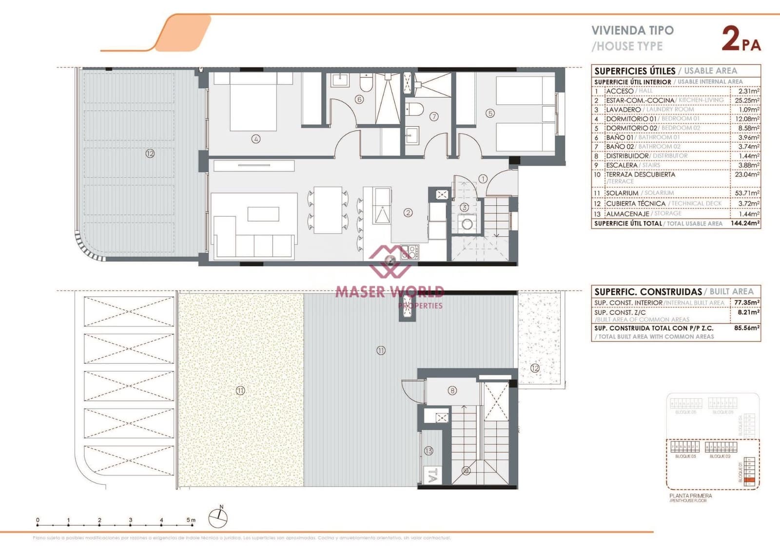 2 sypialnia Penthouse na sprzedaż w La Siesta z basenem - 325 000 € (Ref: 9438468)