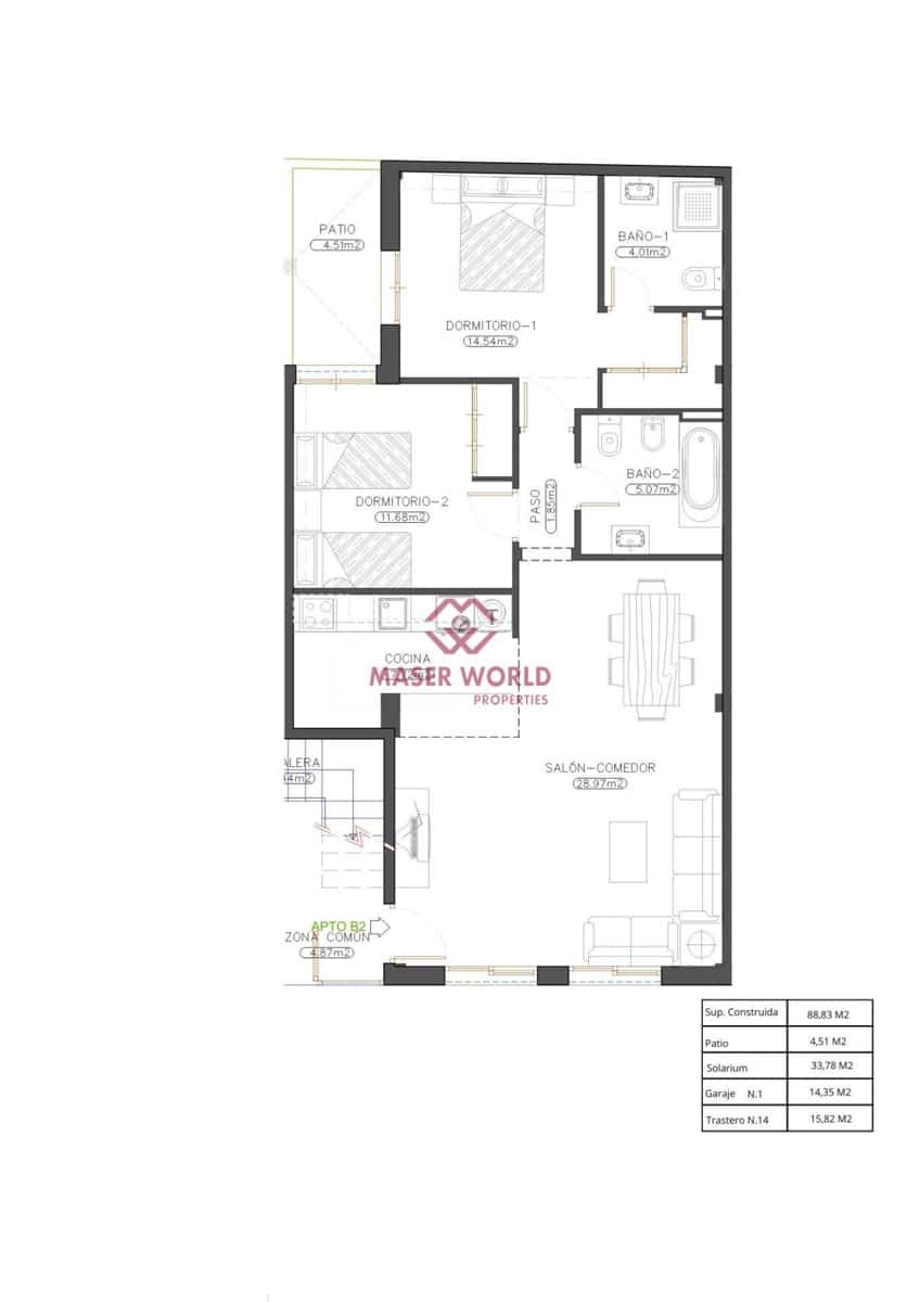 2 bedroom Apartment for sale in Cuevas del Almanzora with pool - € 118,900 (Ref: 9438474)