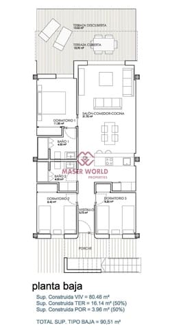 3 slaapkamer Bungalow te koop in Bigastro met zwembad - € 189.000 (Ref: 9446245)