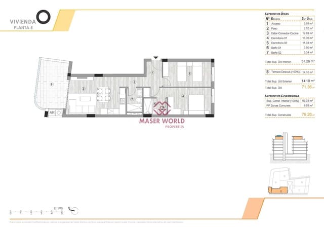 2 sypialnia Penthouse na sprzedaż w Centro, Torrevieja z basenem garażem - 290 000 € (Ref: 9446252)