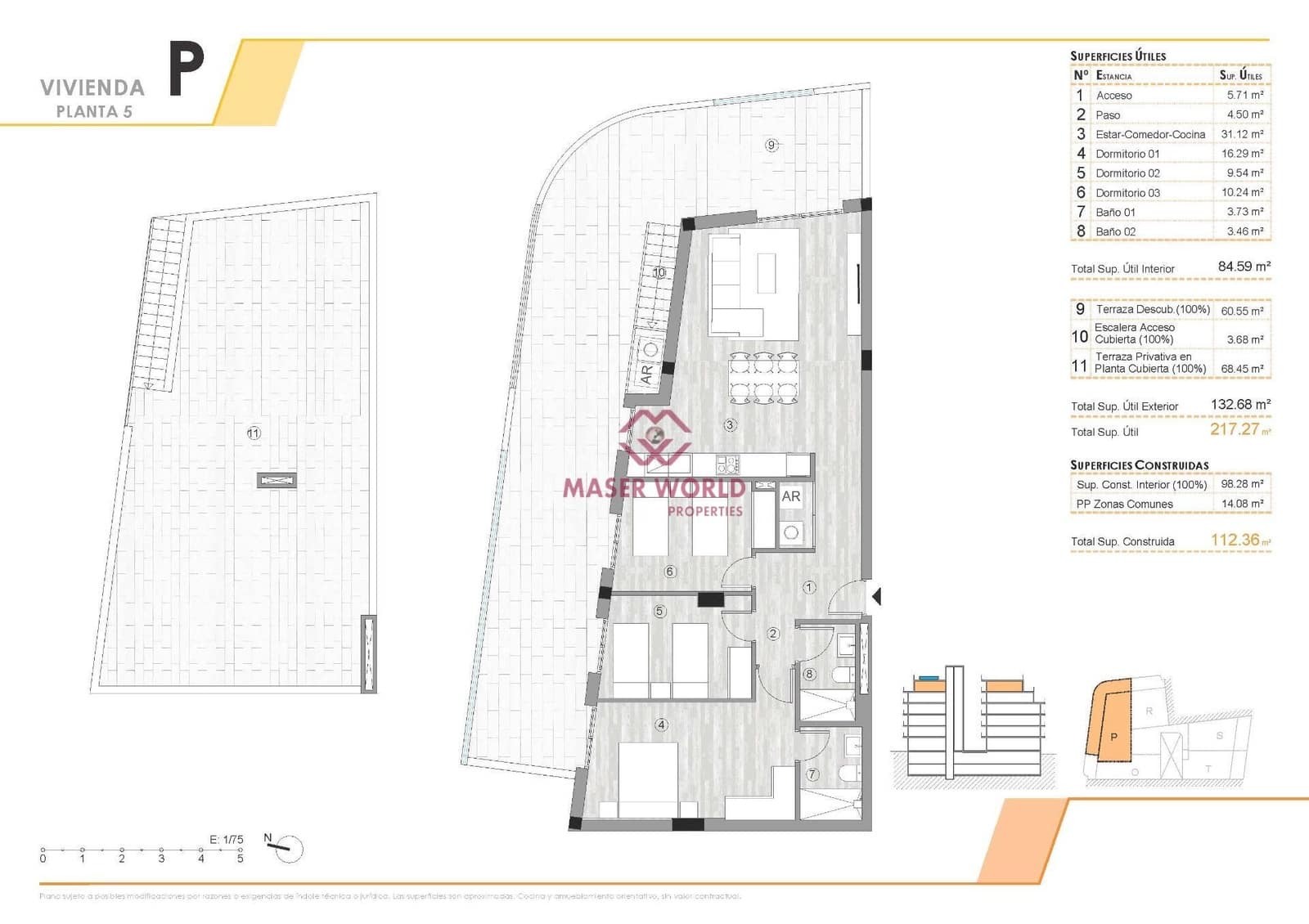 3 sypialnia Penthouse na sprzedaż w Torrevieja z basenem garażem - 440 000 € (Ref: 9446254)