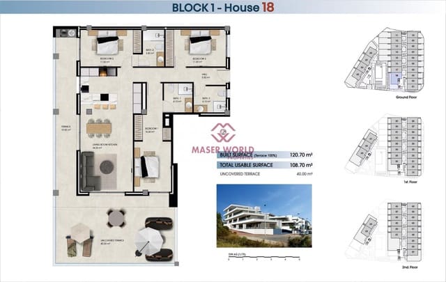 3 soverom Leilighet til salgs i El Pinet, Elche / Elx med svømmebasseng - € 330 000 (Ref: 9446256)